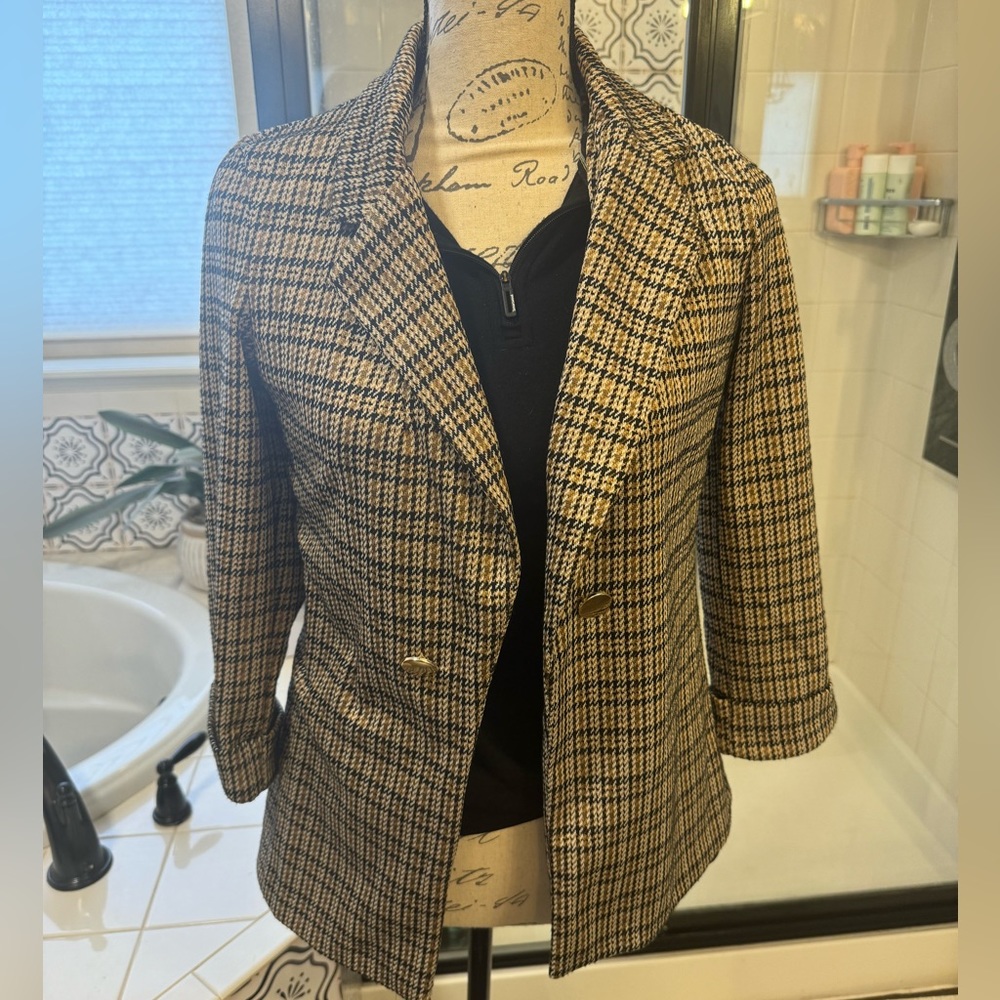 Wearever Soft-Collar Houndstooth Pattern Blazer J… - image 1